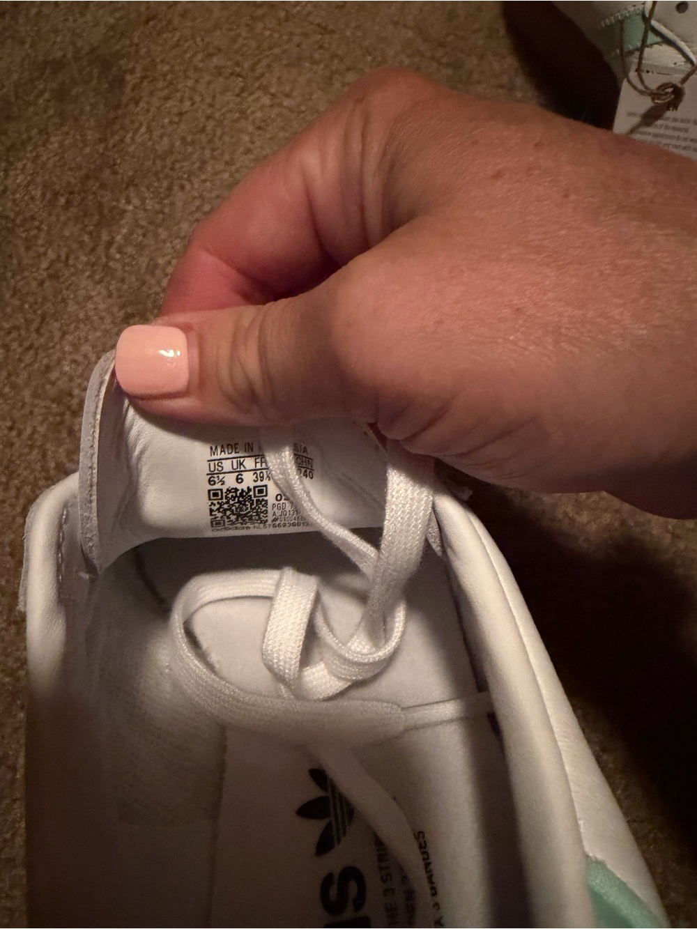 adidas Samba Platform Sneakers - White with Mint Stripes - Picture 2 of 3